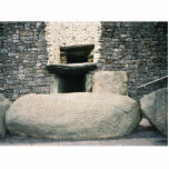 Newgrange Ireland, Ancient Spiral Symbols Standing Photo Sculpture<br><div class="desc">View of roofbox & kerbsone with ancient spiral synbols at Newgrange Co. Meath Ireland,  built c3500BC.</div>