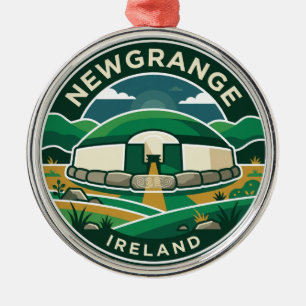 Newgrange Ireland Metal Tree Decoration