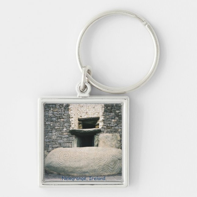 Newgrange Ireland, Spiral art symbols stone Key Ring (Front)