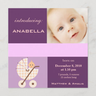 Newly Born Baby Girl Announcement