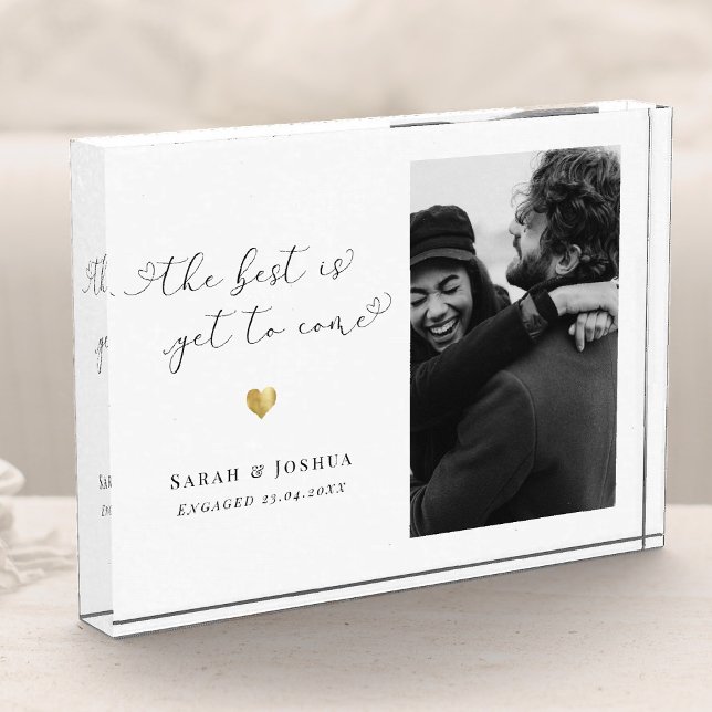 Newly Engaged Couple Gift Keepsake Engagement Photo Block (Creator Uploaded)