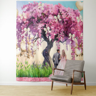 Newly Married Wedding Backdrop Tapestry