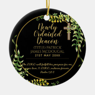 Newly Ordained Deacon Gift Scripture Verse Custom Ceramic Tree Decoration