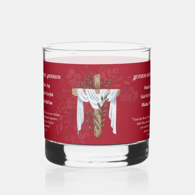 Newly Ordained Priest Pastor Deacon Minister Whiskey Glass (Left)