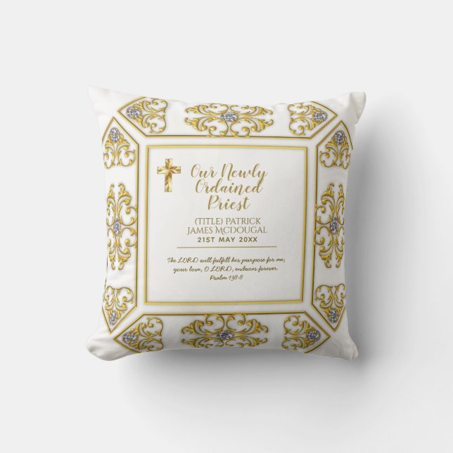 Newly Ordained Priest pastor Minister Deacon Nun Cushion (Front)