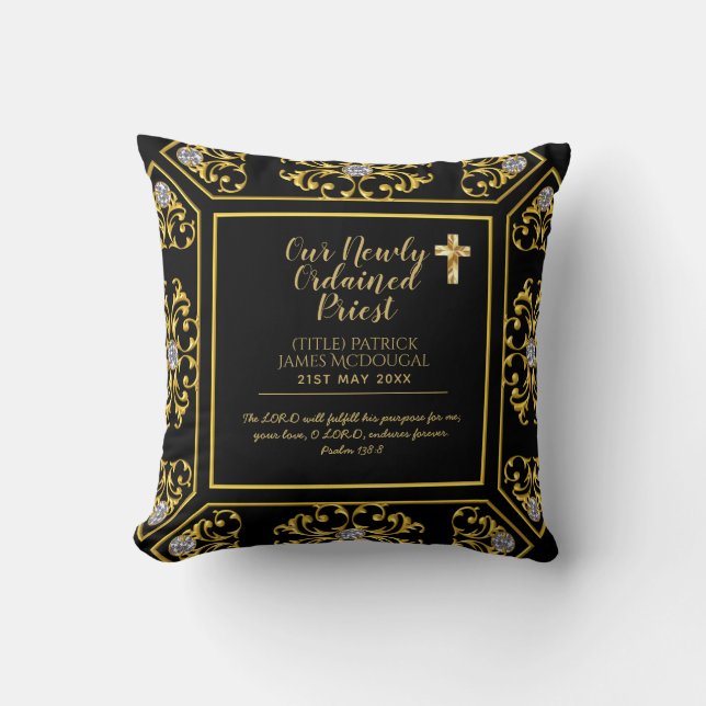 Newly Ordained Priest pastor Minister Deacon Nun Cushion (Front)