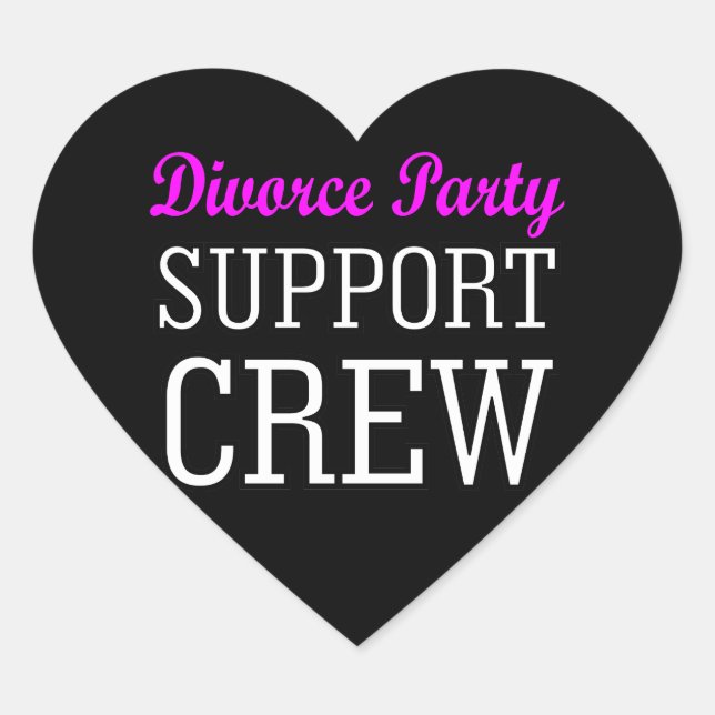newly single break up support crew divorce party heart sticker (Front)