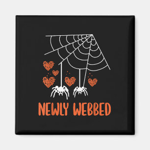 Newly Webbed Halloween Newlywed Bride And Groom We Magnet