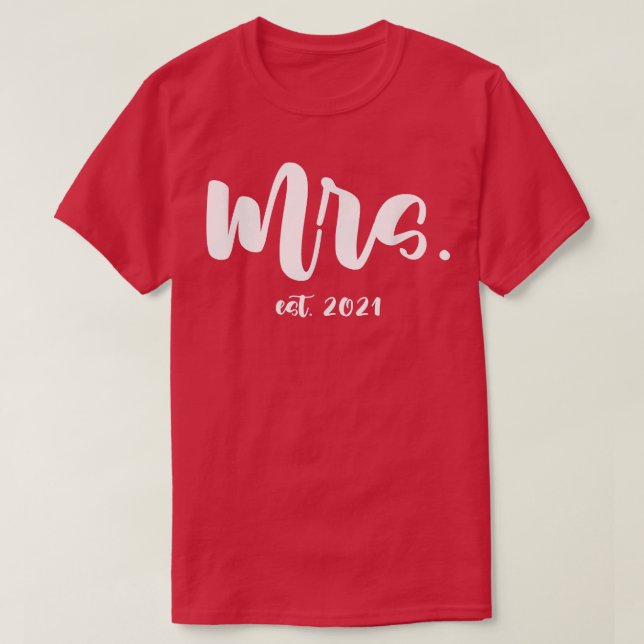 Newly Wed Marriage Honeymoon Bride Groom Couple  T-Shirt (Design Front)