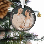 Newly Wed Photo 'Married & Merry' 1st Christmas Ornament<br><div class="desc">Celebrate your first christmas together as husband and wife with this simple newlywed photo christmas ornament,  your name/s and date of wedding.</div>