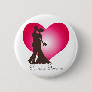 Newly wedded couple 6 cm round badge