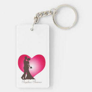 Newly wedded couple key ring