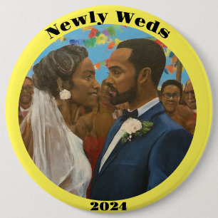 Newly Weds 6 Cm Round Badge