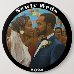 Newly Weds 6 Cm Round Badge