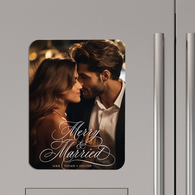 Newly Weds First Christmas Merry & Married Photo Magnet (Creator Uploaded)