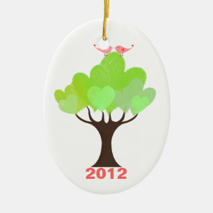 Newly Wed's Love Birds First Christmas Ornament