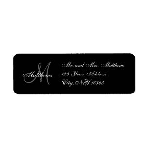 Newly Weds Monogram Return Address Labels