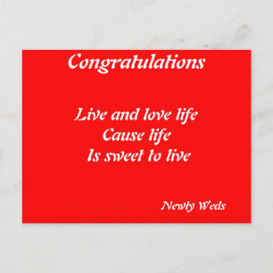 newly weds postcards