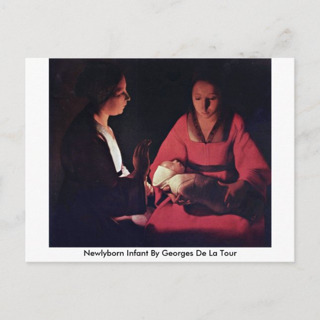 Newlyborn Infant By Georges De La Tour Postcard (Front)
