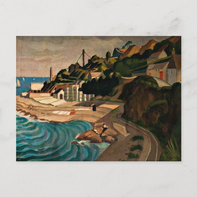 Newlyn, Looking towards Mousehole - Currie art Postcard (Front)