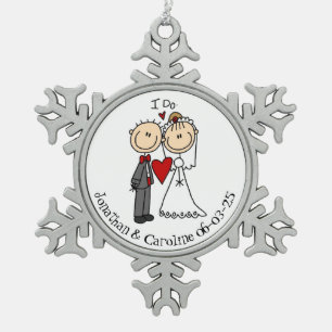 Newlywed 1st Christmas Together Snowflake Ornament
