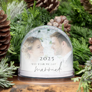 Newlywed 2 Photos Year We Got Married Snowglobe
