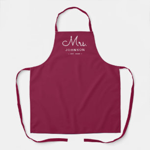Newlywed Bride Personalised Red Apron