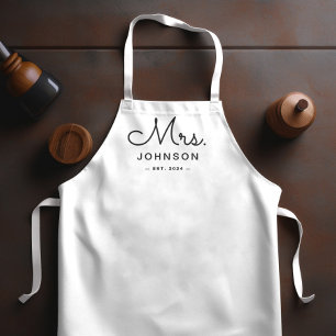 Newlywed Bride Personalised White Apron