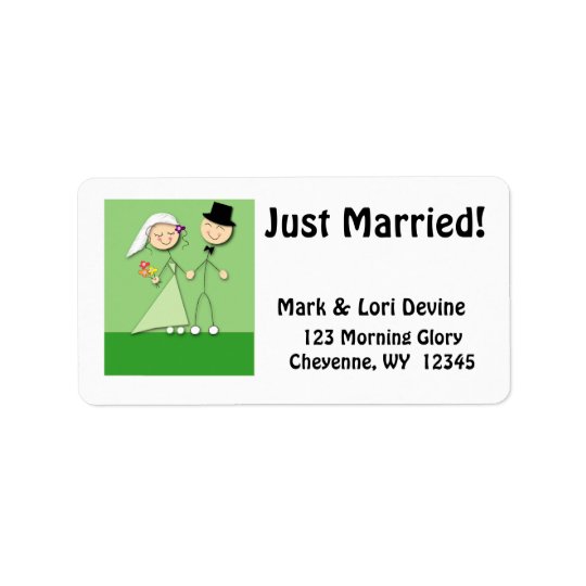 Newlywed Cartoon Designer labels
