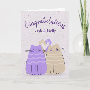 Newlywed Cats Congratulations Card