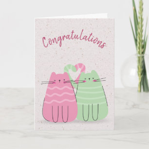 Newlywed Cats Congratulations Card
