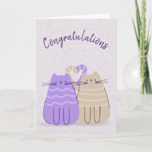Newlywed Cats Congratulations Card