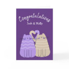 Newlywed Cats Congratulations on Purple