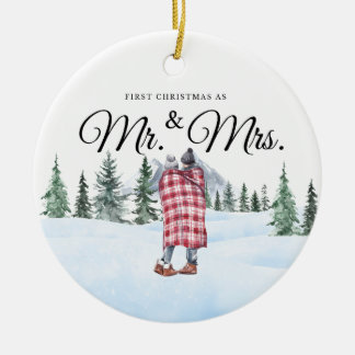 Newlywed Christmas Ornament in Snuggly Mountain