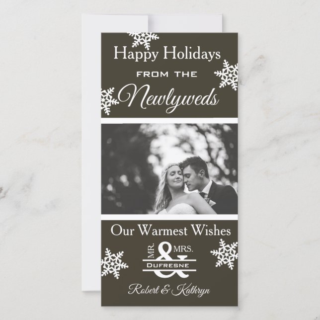 Newlywed Christmas Photo Holiday Card (Front)