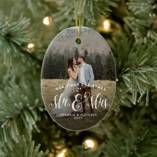 Newlywed Christmas tree ornament