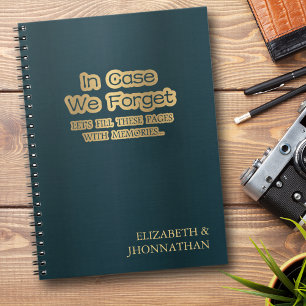 Newlywed Couple In case we forget Keepsake Gift Notebook
