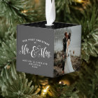 Newlywed first Christmas photo ornament
