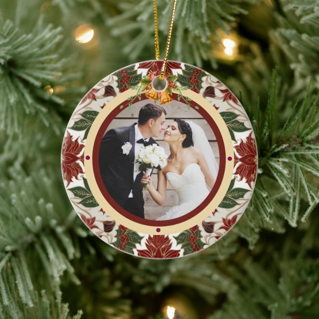 Newlywed First Christmas Photo Ornament Custom (Tree)