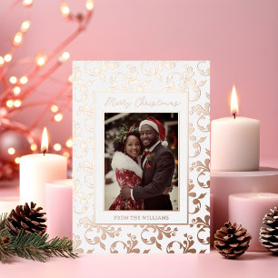 Newlywed Foil Custom Christmas Card Holiday Luxe