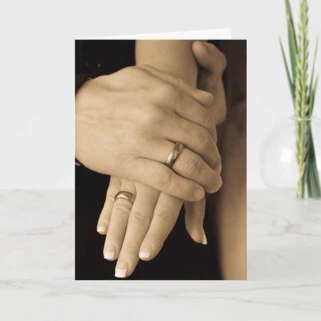 Newlywed Hands, Congratulations Card (Front)