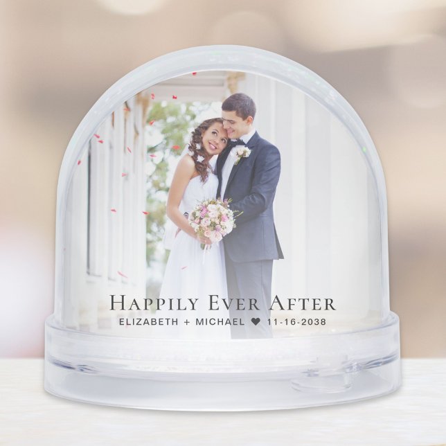 Newlywed Happily Ever After Photo Snowglobe (Creator Uploaded)