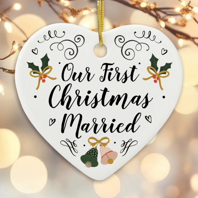 newlywed heart christmas ornament 1st married (Creator Uploaded)