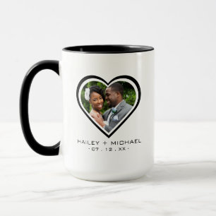 Newlywed Heart Photo Picture Wedding Mug