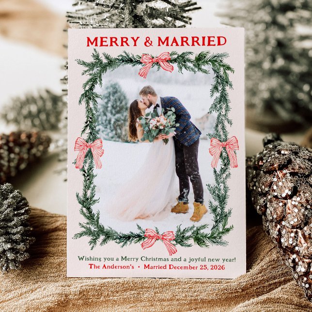 Newlywed Holiday Card Merry and Married (Creator Uploaded)