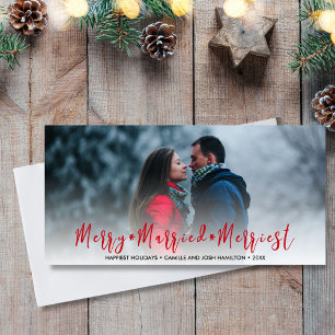 Newlywed Just Married Christmas Holiday Photo Card