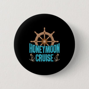 Newlywed Loving Couple Matching Honeymoon Cruise 6 Cm Round Badge
