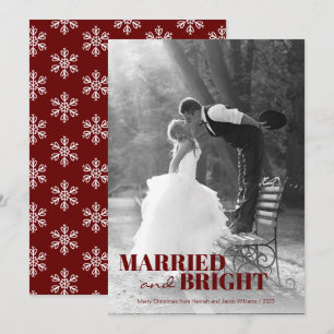 Newlywed Married and Bright Christmas Holiday Card
