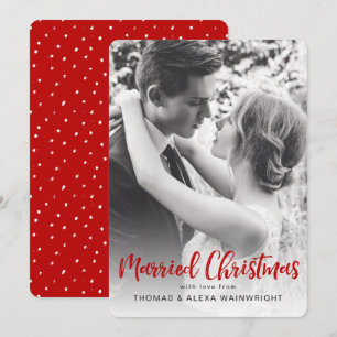 Newlywed Married Christmas Photo Holiday Card