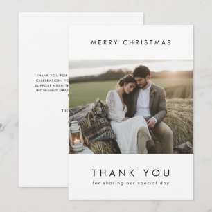 Newlywed Married Thank You Christmas Photo Holiday Card